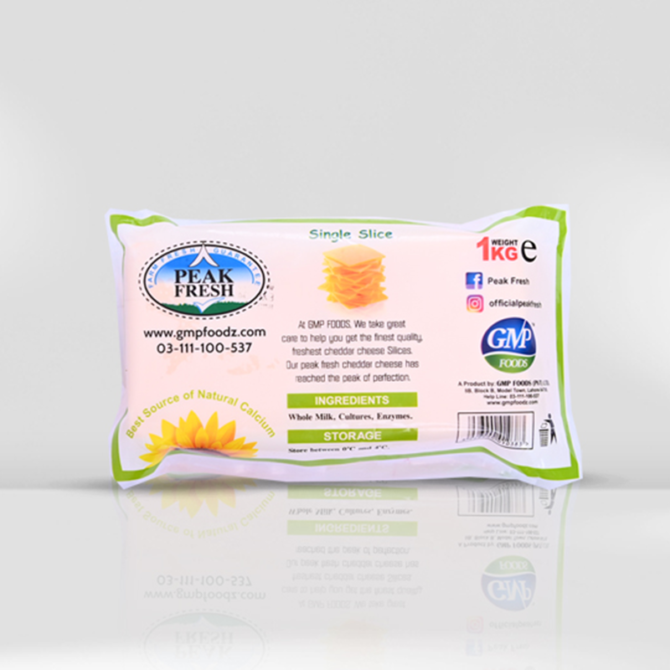 Peak Fresh Cheddar Cheese Slice 1Kg - Image 2